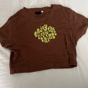 Pacsun Enjoy the little things brown top